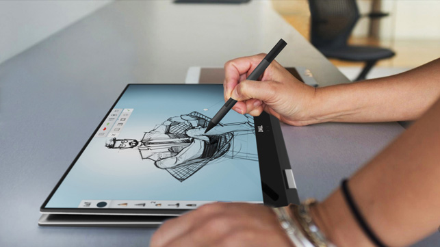 Dell Precision 5530 2-in-1 sketching designs flat